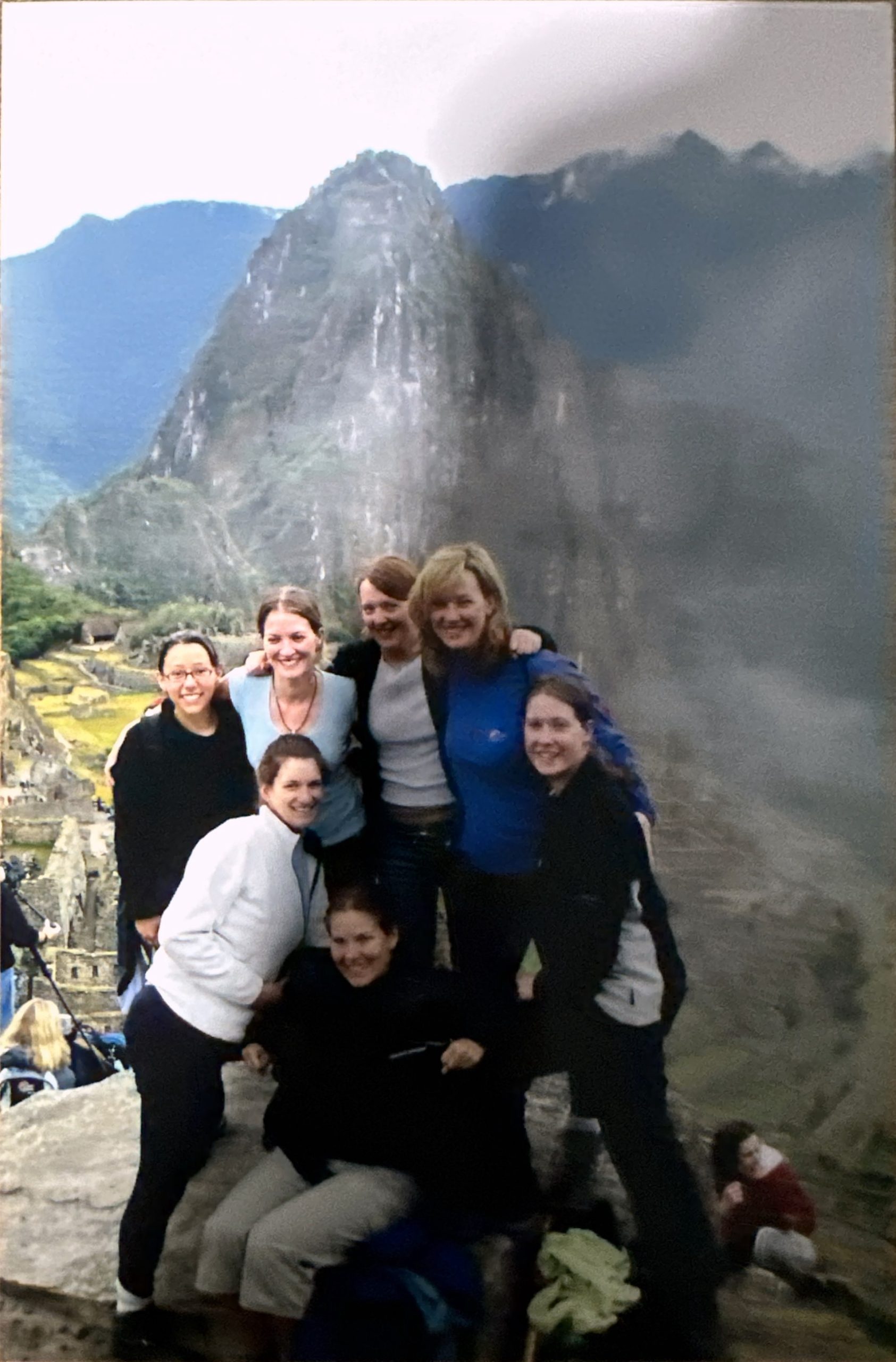 Solo Travel on the Inca Trail with overlook of Machu Picchu in the Andes Mountains, Peru