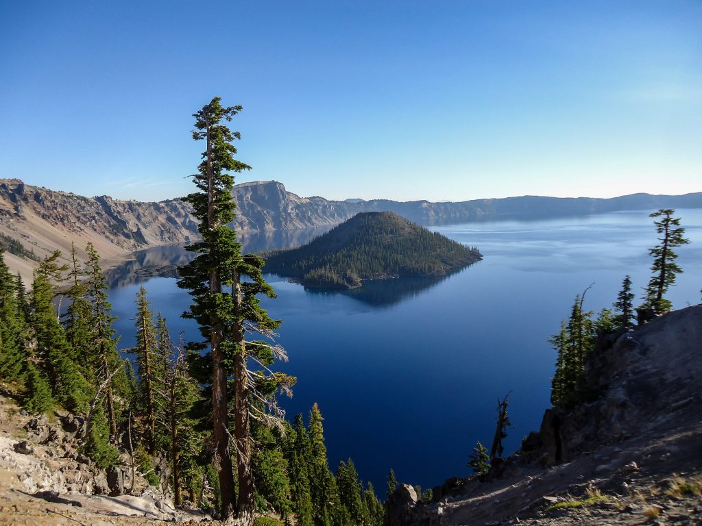 Overlooking Wizard Island at Crater Lake National Park