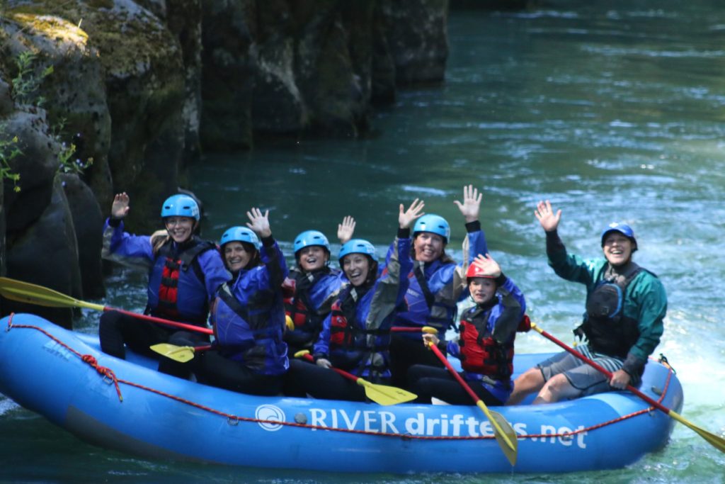 White water rafting on the White Salmon River near Columbia River Gorge, Washington