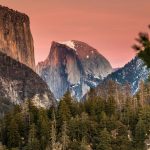 Half Dome from Glacier Point Overlook in Yosemite National Park, California