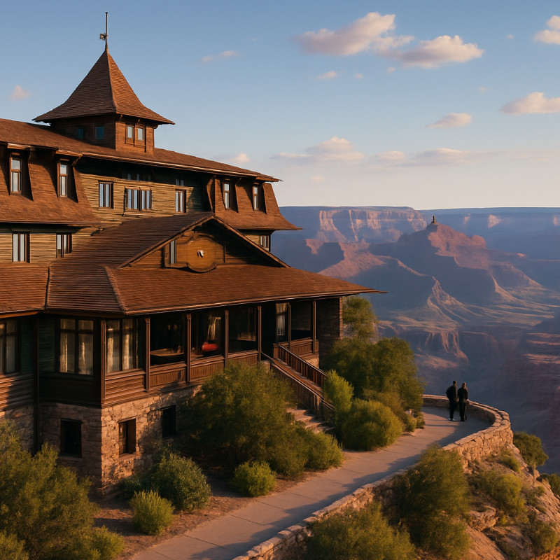 The unique, historic El Tovar Hotel on the South Rim of Grand Canyon National Park