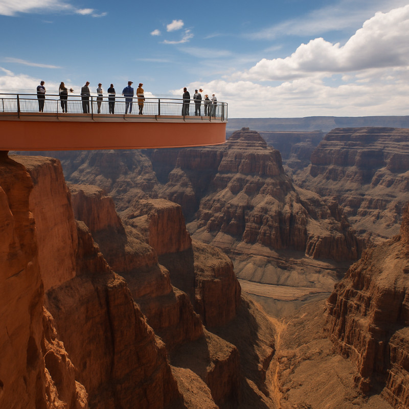 Family standing over the Grand Canyon as a great spring break vacation with no hiking required.