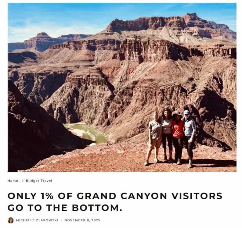 Grand Canyon National Park article from Thrifty Nomads