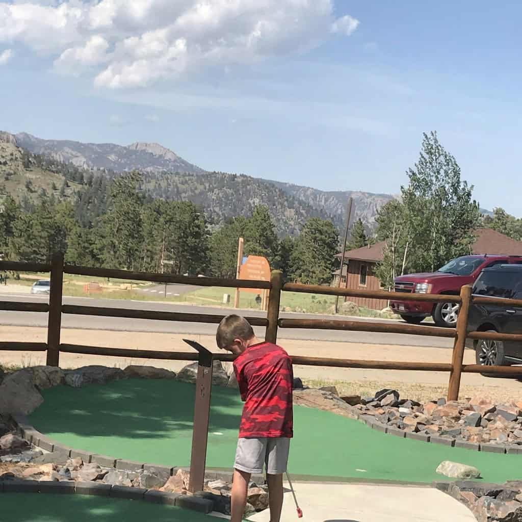 Mini golf, one of many activities at the YMCA Estes Park, the best family friendly resort