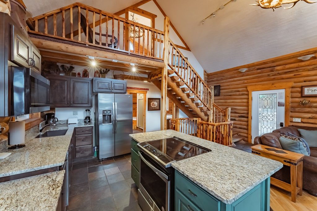 Inside of a spacious cabin at Zion Ponderosa Ranch on the East side of Zion National Park