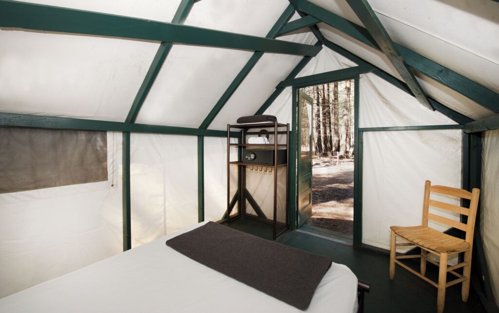 Curry Village, cabin tents inside Yosemite Valley