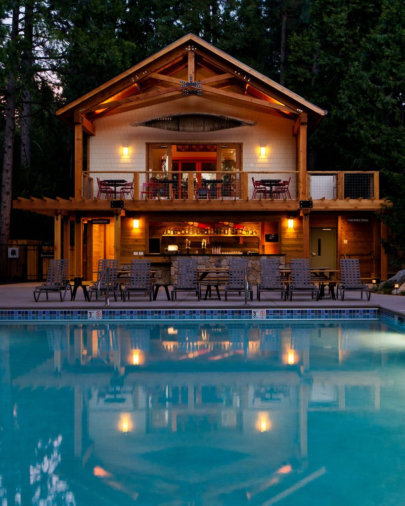 Evergreen Lodge and pool in Groveland, at the northern entrance of Yosemite National Park