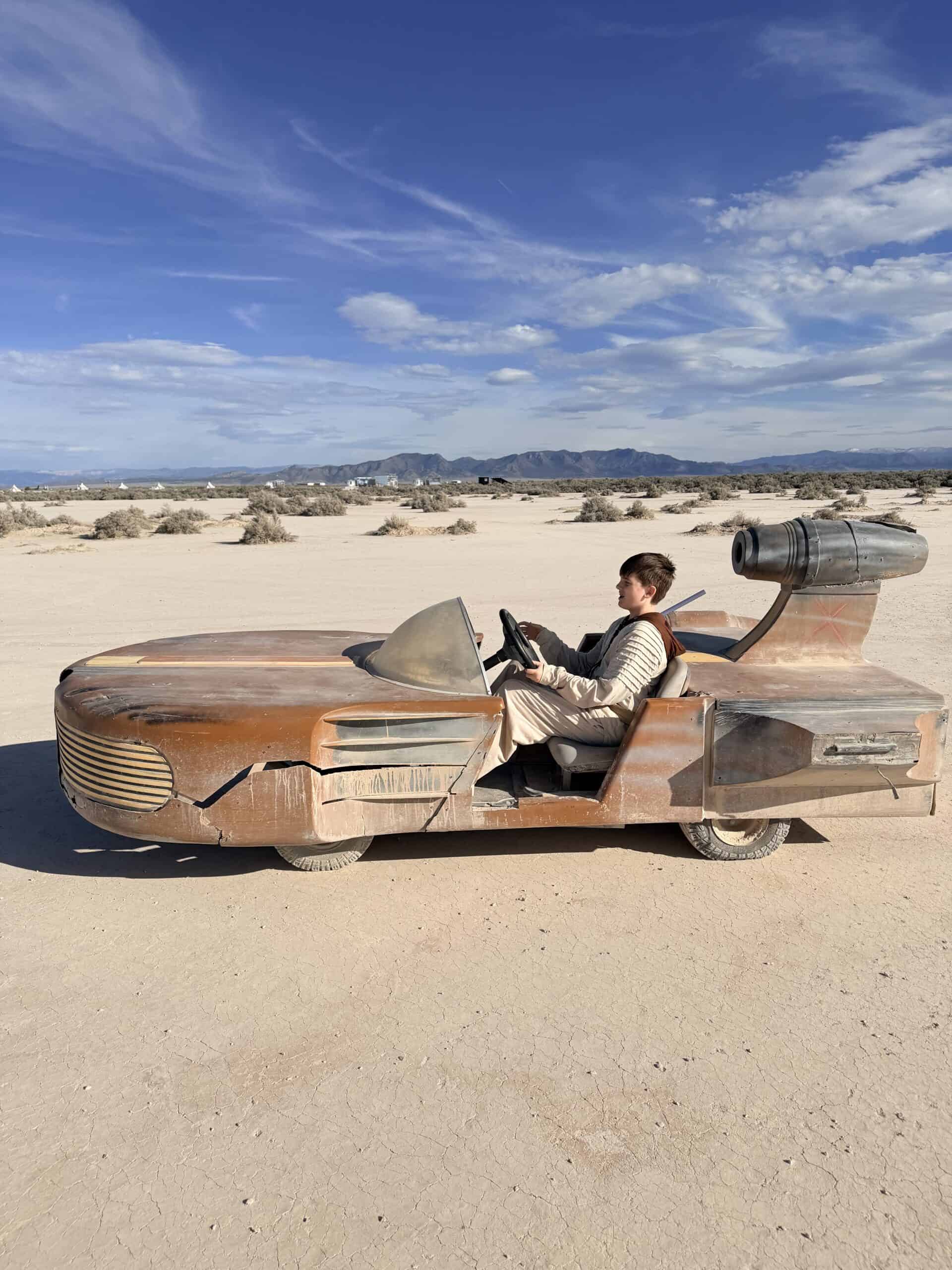 Driving a landspeeder at OutpostX in Utah, near Zion National Park