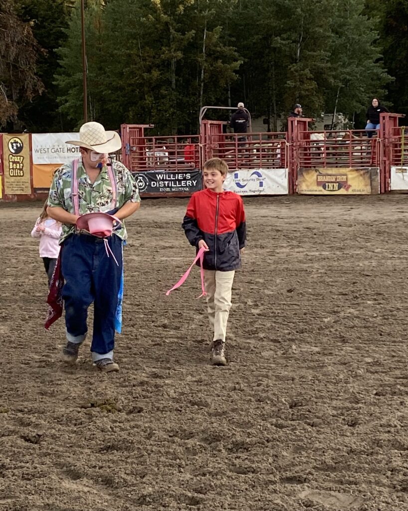 Kid participation in the family-friendly West Yellowstone rodeo