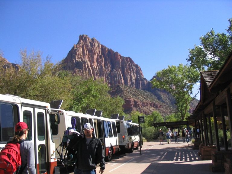 Zion National Park Shuttle on the Zion Canyon Scenic Drive