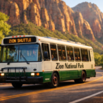 Park shuttle in Zion National Park