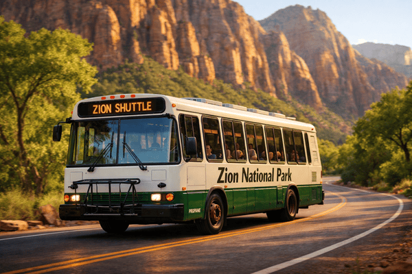 Park shuttle in Zion National Park