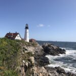 Rocky Mountain Coast and Lighthouse at Acadia National Park