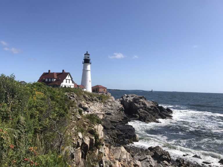 Rocky Mountain Coast and Lighthouse at Acadia National Park