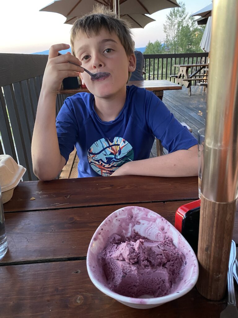 Huckleberry ice cream at Jackson Lodge in Grand Teton National Park