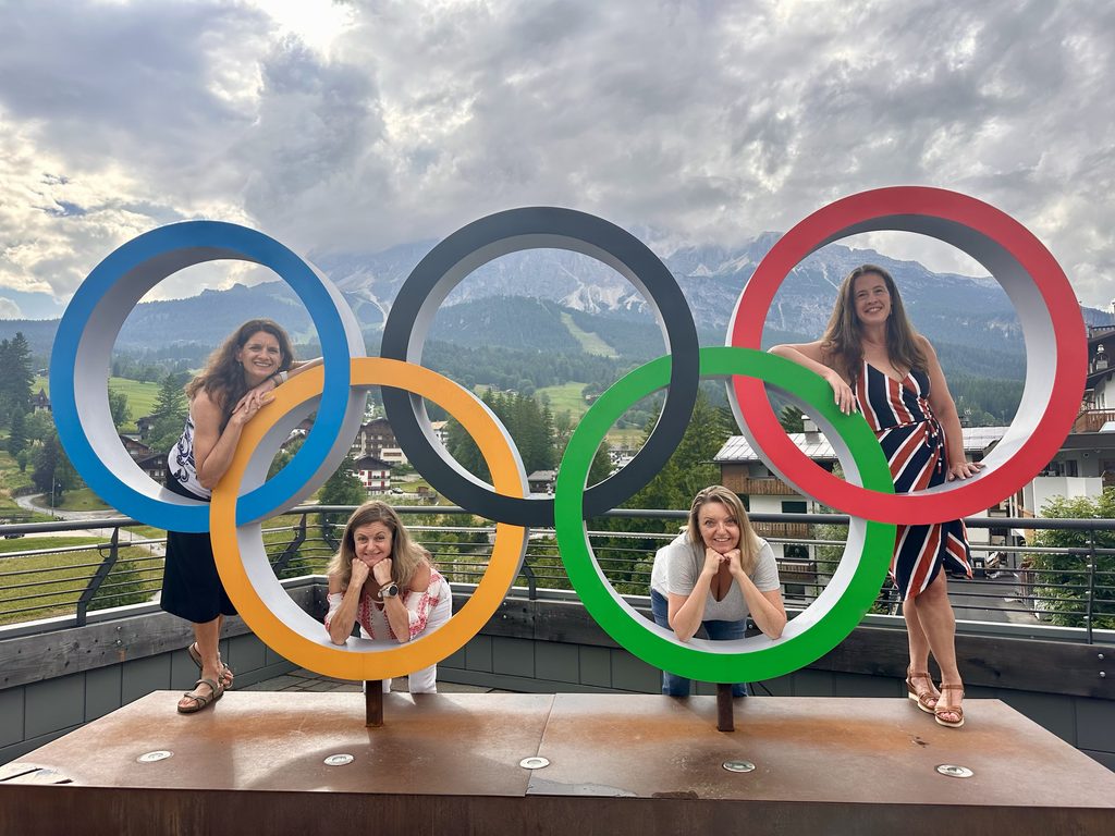 The Olympic Rings in Cortina in the Dolomites